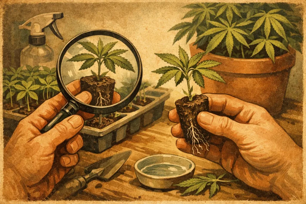 Gesunde Cannabis Stecklinge erkennen