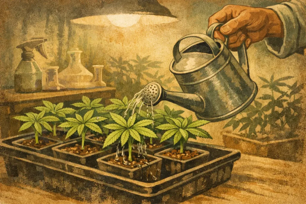 Wie oft Cannabis-Klone gießen?