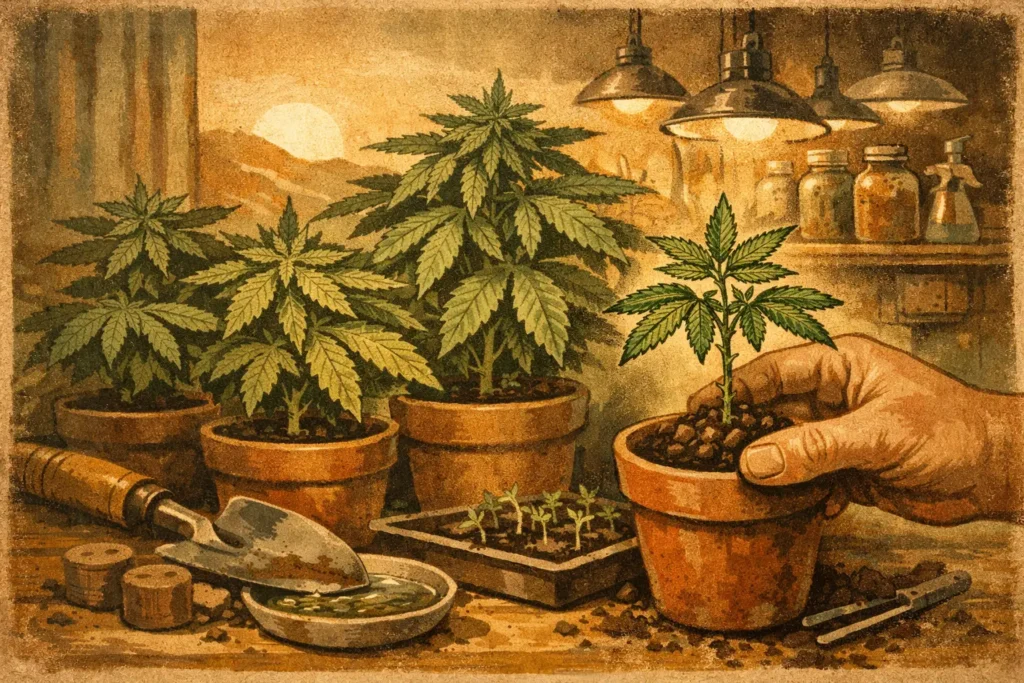 Starke Cannabis-Pflanzen ohne Keimung ziehen