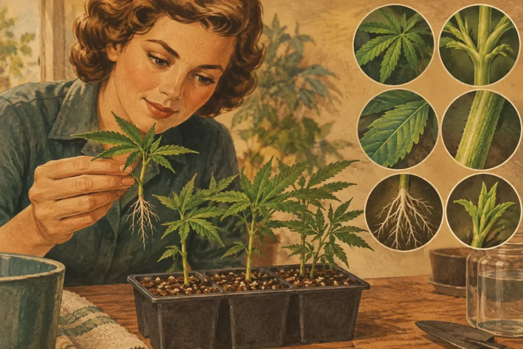 Vitale Cannabisstecklinge erkennen in 8 Schritten